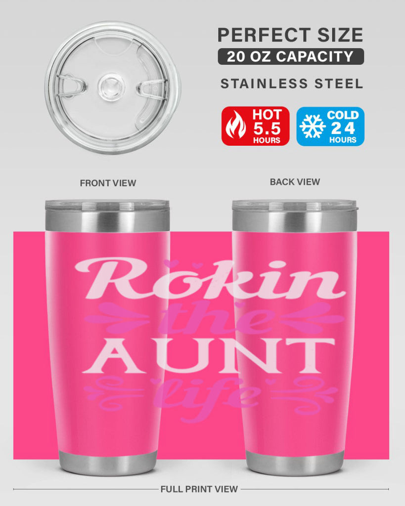 rokin the aunt life Style 24#- aunt- Tumbler