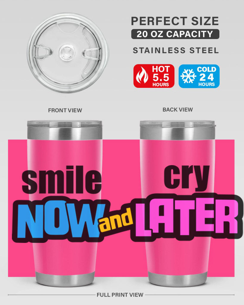 smile now and cry later 31#- black words phrases- Cotton Tank