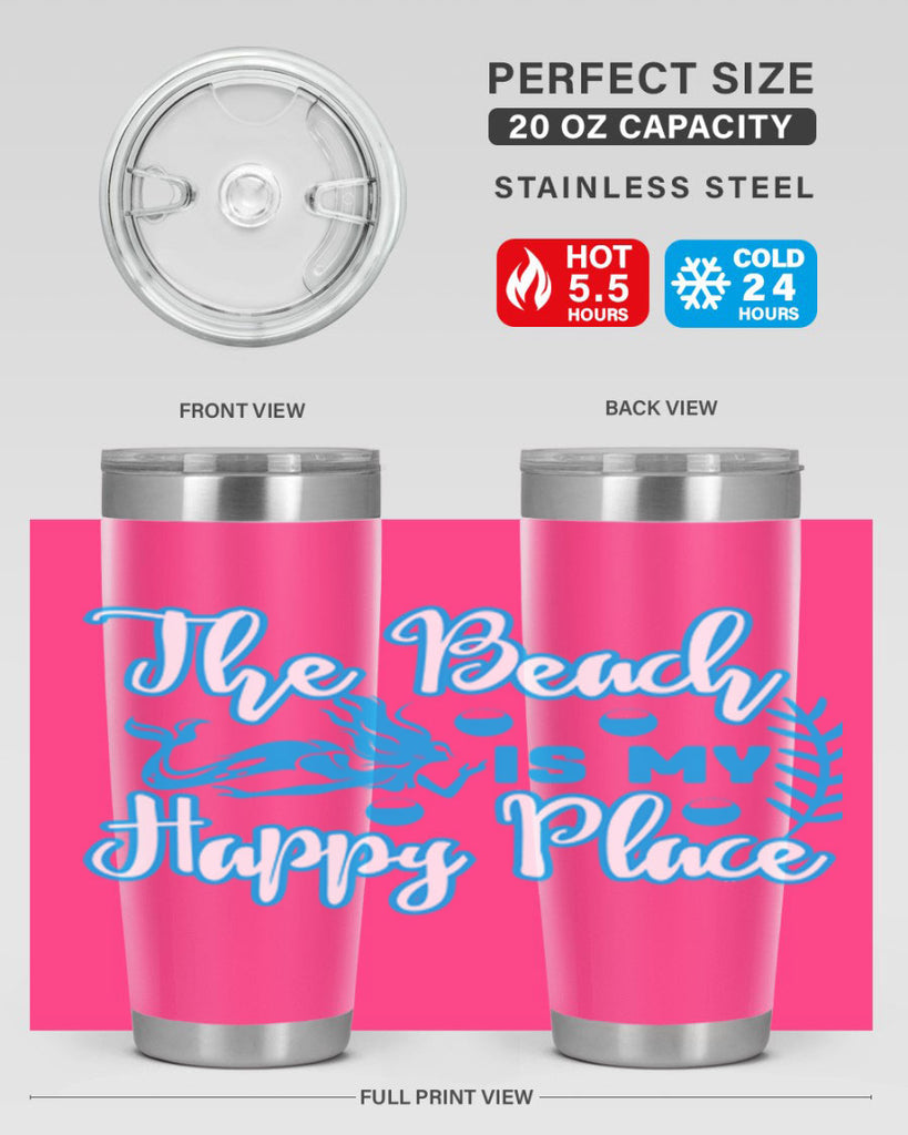 the beach is my happy place 627#- mermaid- Tumbler