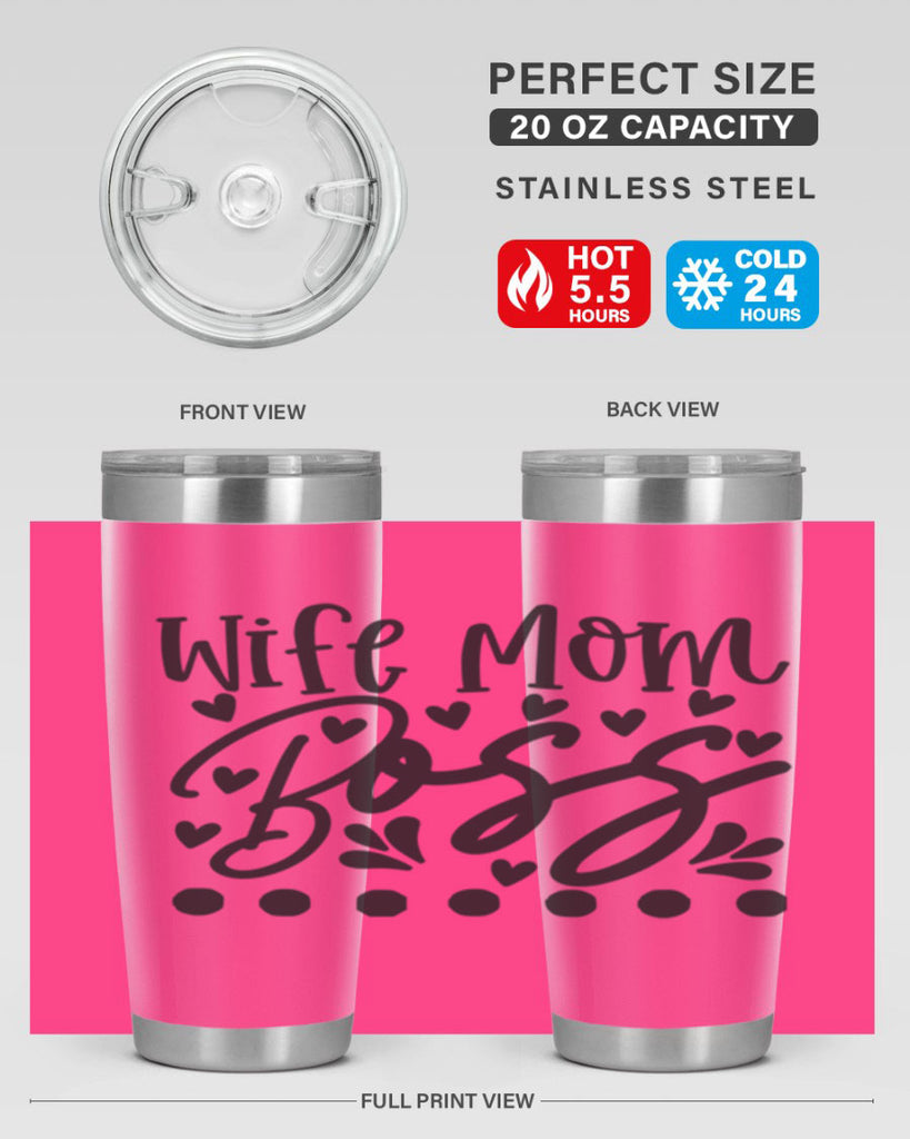 wife mom boss 358#- mom- Tumbler