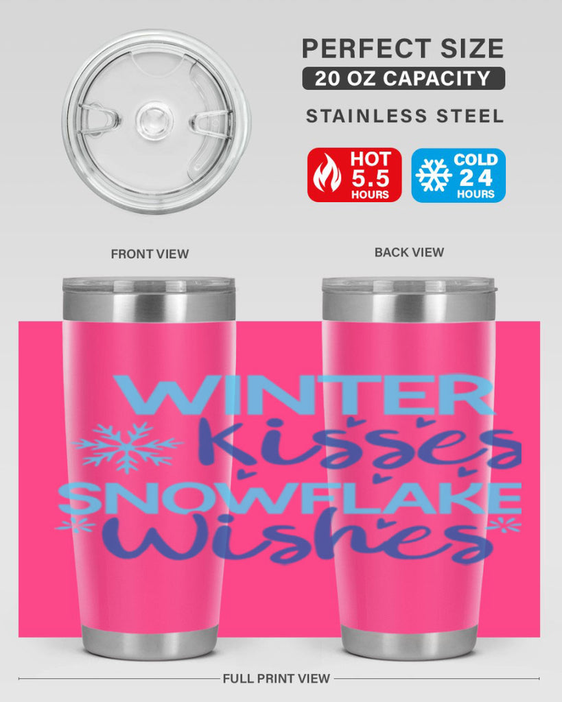 winter kisses snowflake wishes 519#- winter- Tumbler