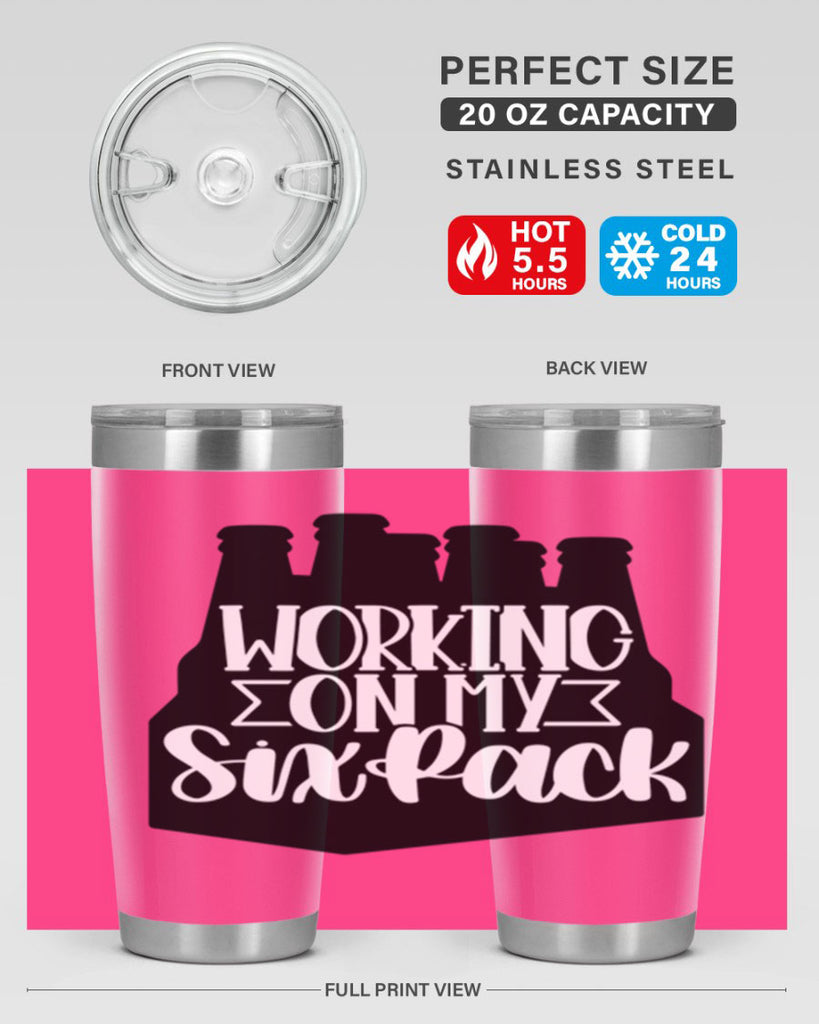 working on my six pack 13#- beer- Tumbler