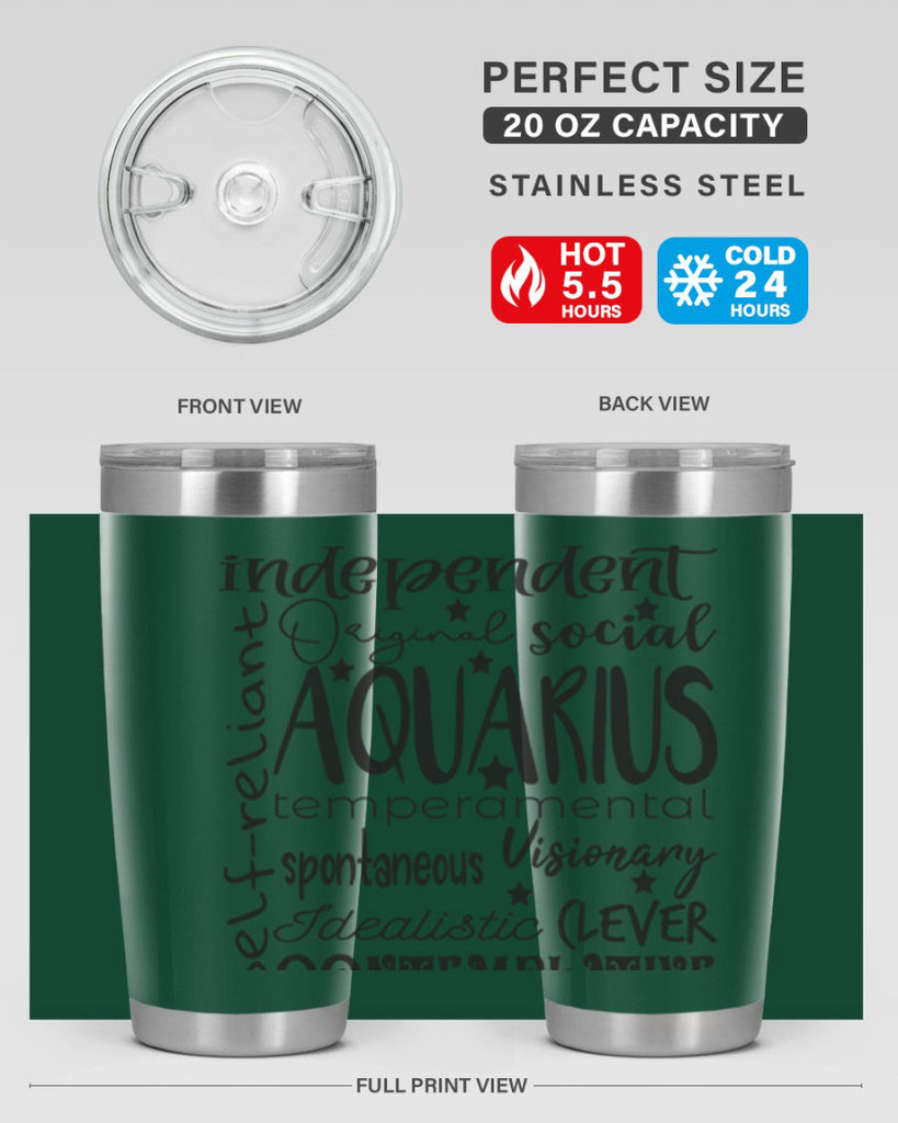 Aquarius 563#- zodiac- Tumbler