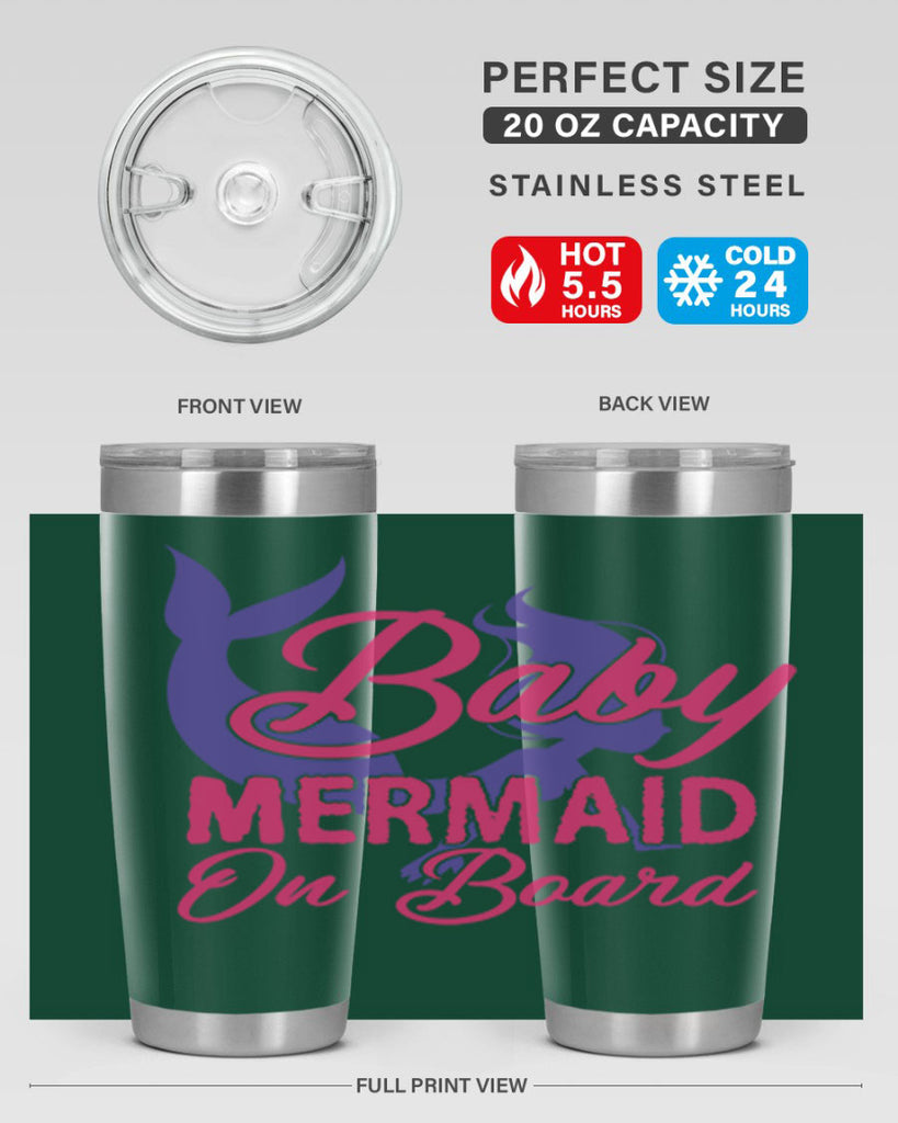 Baby Mermaid On Board 24#- mermaid- Tumbler