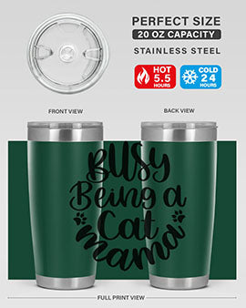 Busy Being A Cat Mama Style 80#- cat- Tumbler