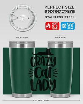 Crazy Cat Lady Style 92#- cat- Tumbler