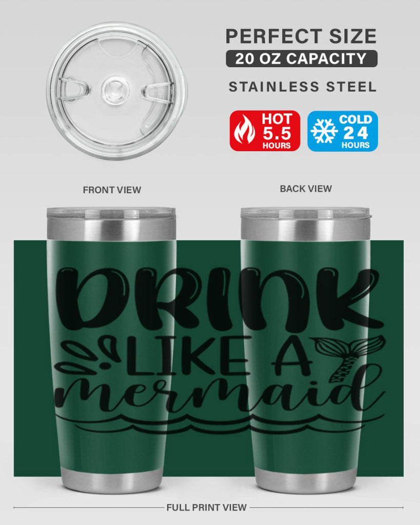 Drink Like A Mermaid 145#- mermaid- Tumbler