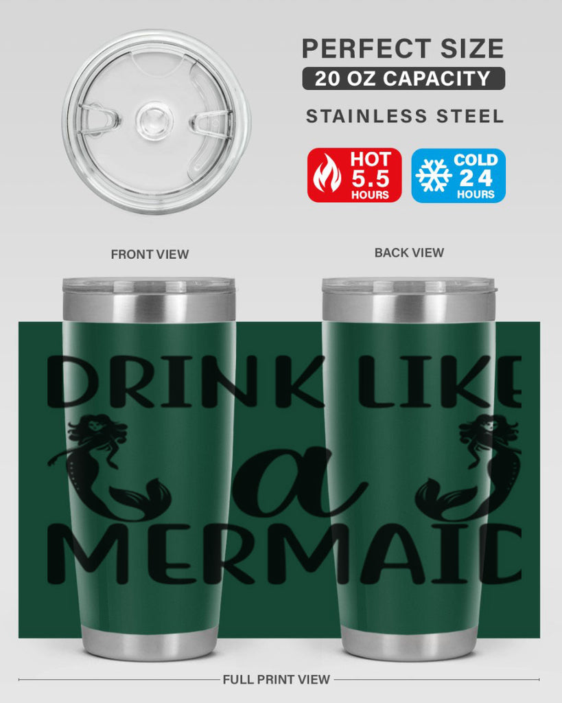 Drink like a mermaid 148#- mermaid- Tumbler