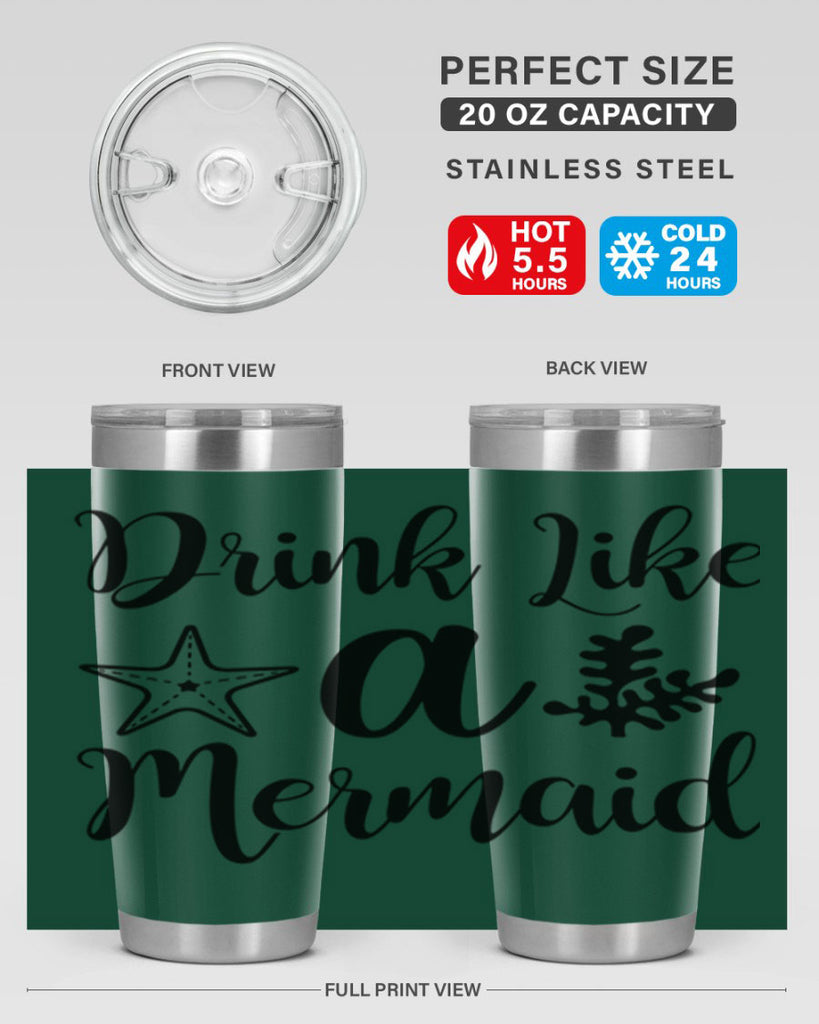 Drink like a mermaid 149#- mermaid- Tumbler