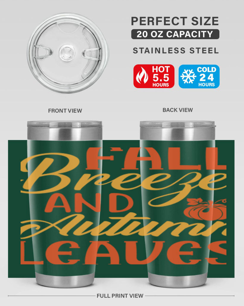 Fall Breeze and Autumn Leaves 92#- fall- Tumbler