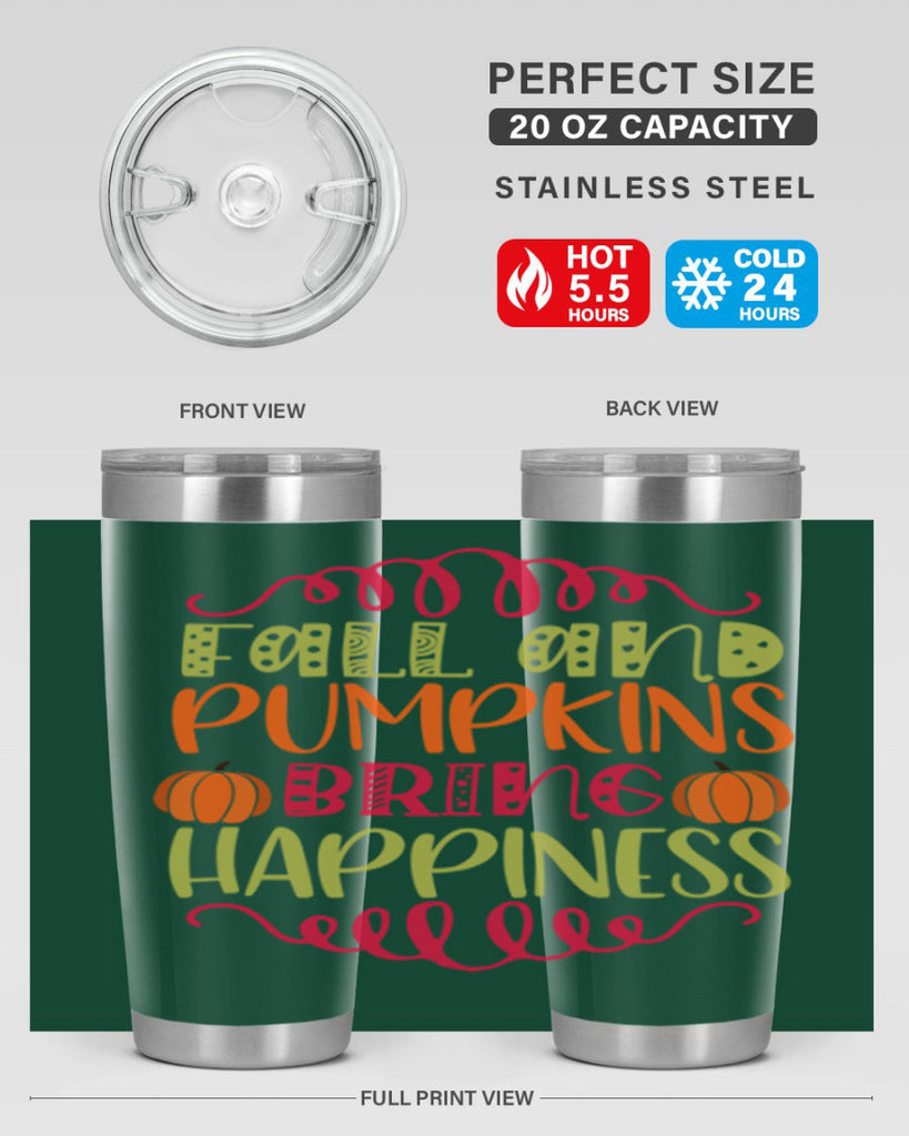 Fall and Pumpkins bring Happiness 86#- fall- Tumbler