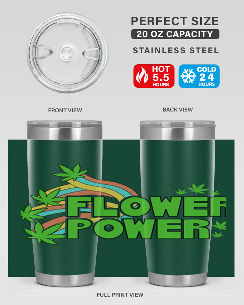 Flower Power Cannabis leaf 86#- marijuana- Tumbler