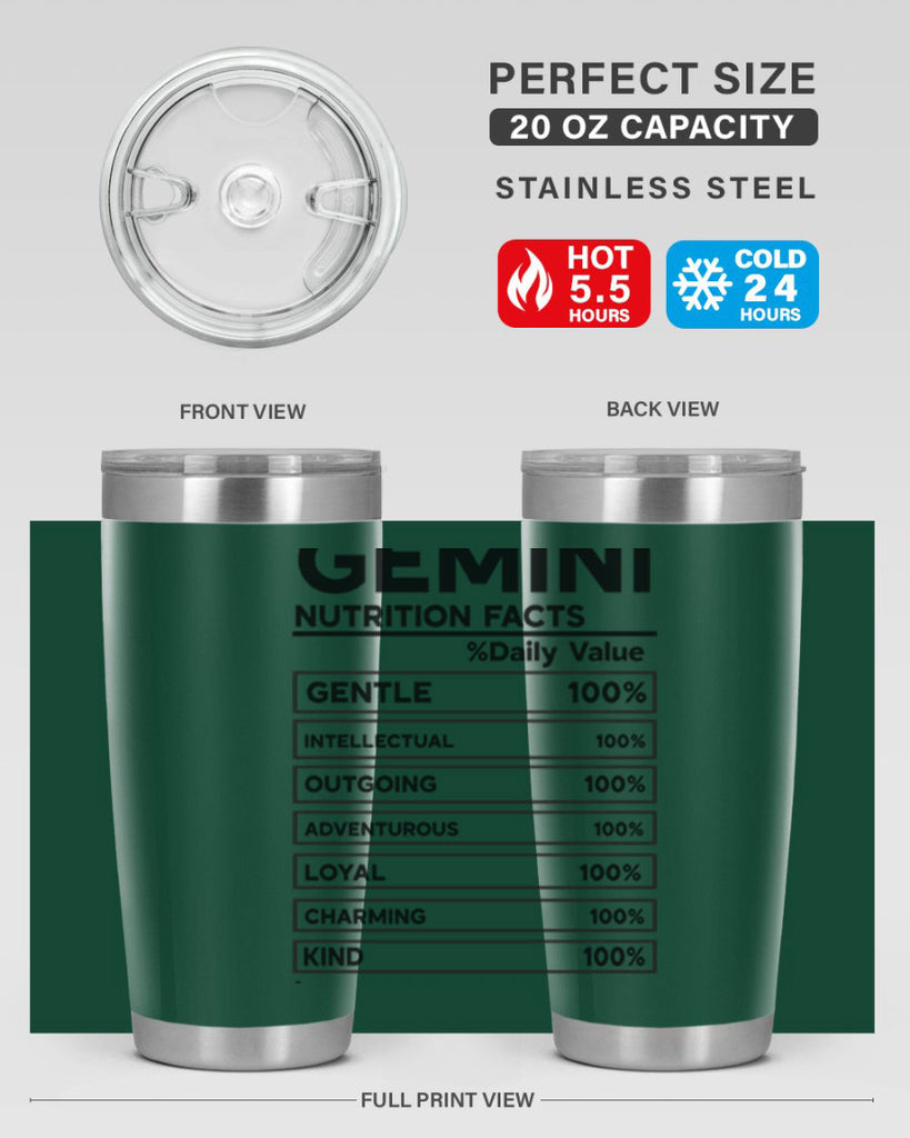 Gemini Nutrition Facts 220#- zodiac- Tumbler