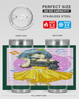 Happy and funny girl with black yellow dress in summer 41#- anime- Tumbler