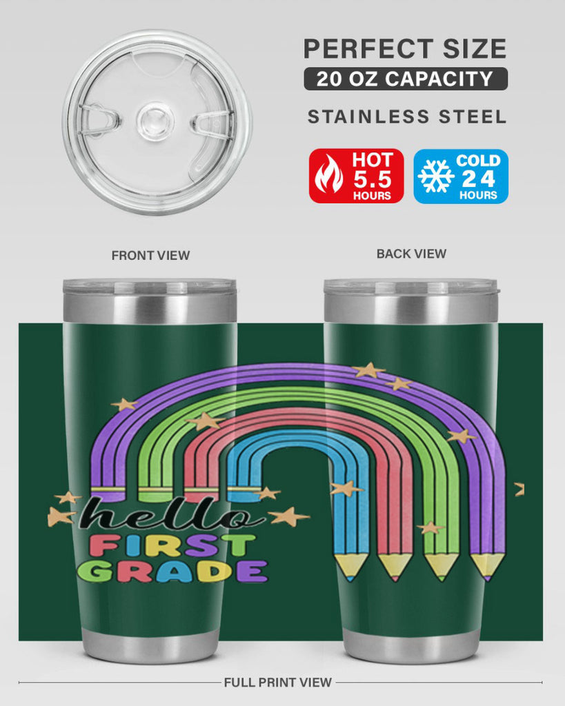 Hello 1st Grade Pencil Rainbow 14#- 1st grade- Tumbler