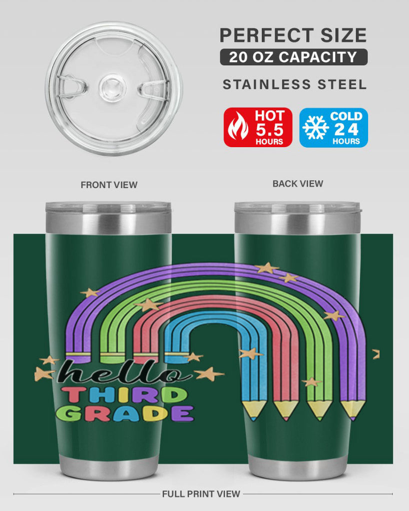 Hello 3rd Grade Pencil Rainbow 11#- 3rd grade- Tumbler