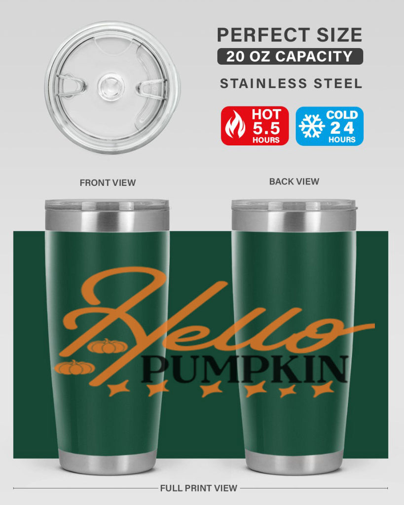Hello Pumpkin 293#- fall- Tumbler