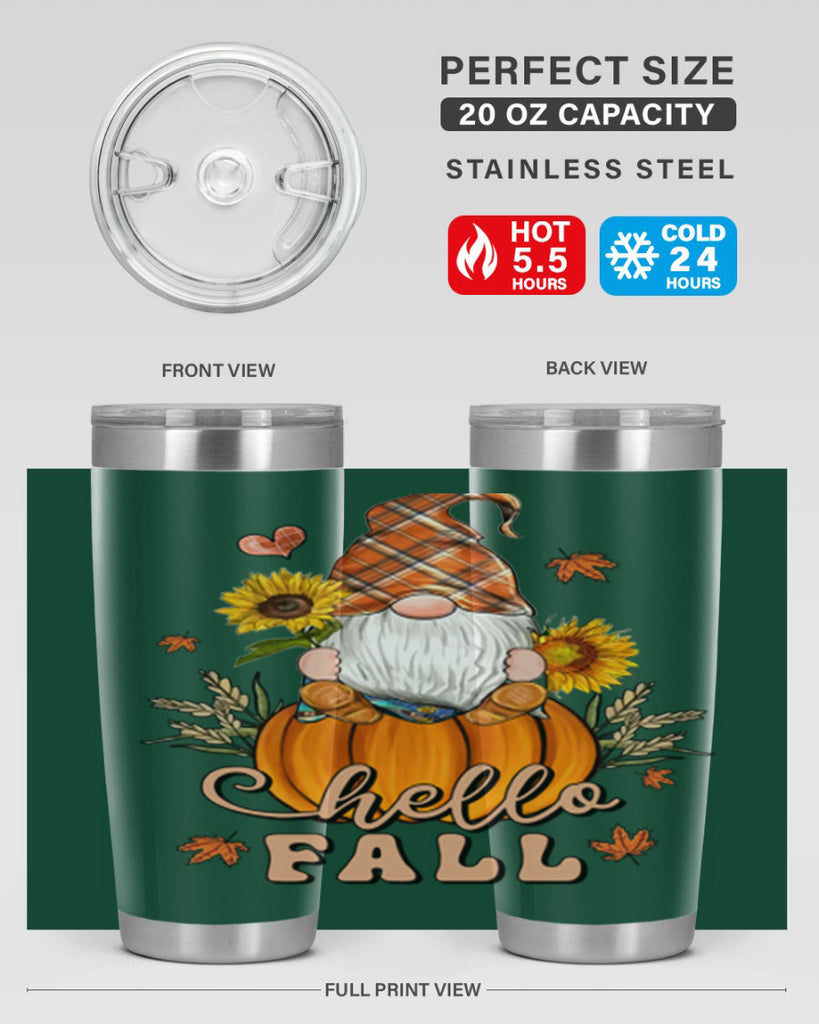 HelloFallAutumnGnome 298#- fall- Tumbler