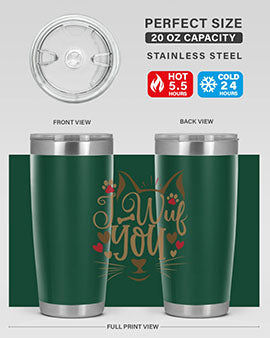 I Wuf You Style 16#- cat- Tumbler