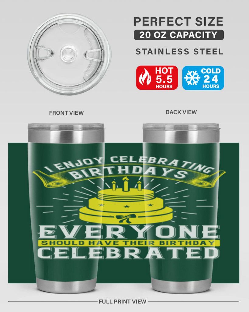 I enjoy celebrating birthdays Everyone should have their birthday celebrated Style 74#- birthday- tumbler