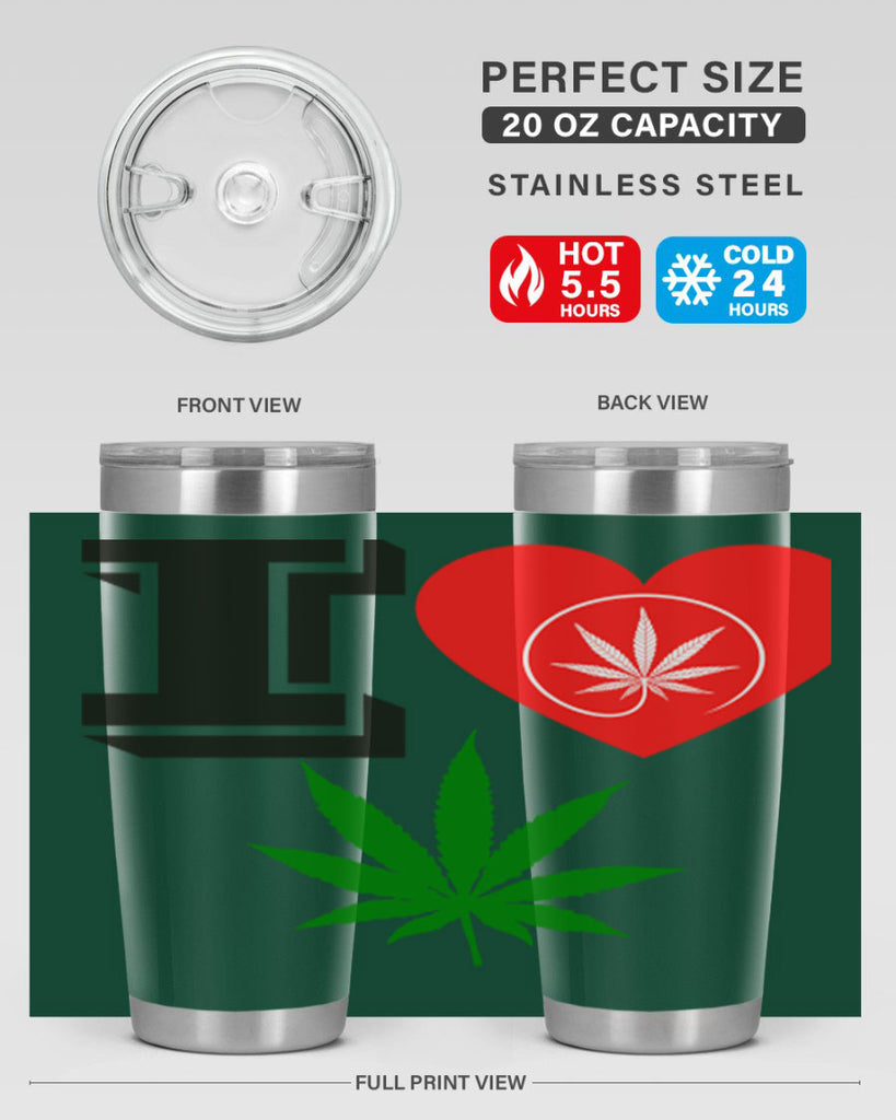 I love Cannabis heart 126#- marijuana- Tumbler