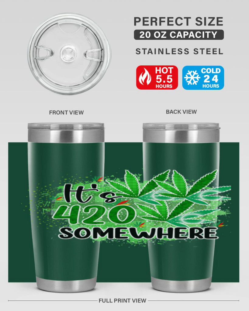 Its 420 Somewhere 155#- marijuana- Tumbler