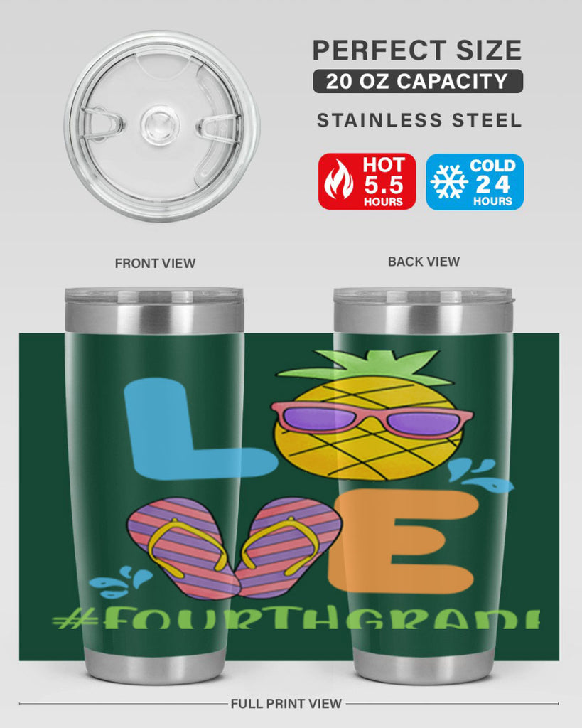 LOVE 4th Grade Summer Pineapple 18#- 4th  grade- Tumbler