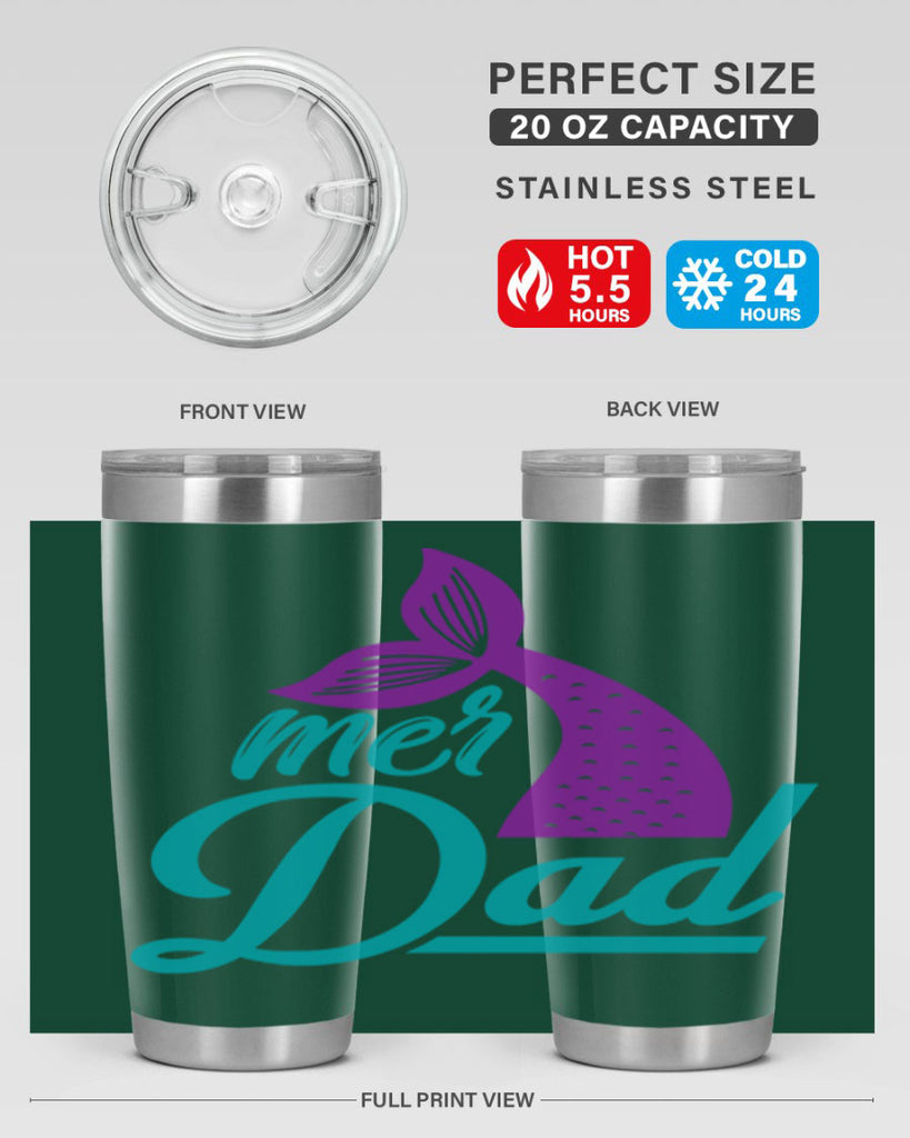 Mer Dad 325#- mermaid- Tumbler