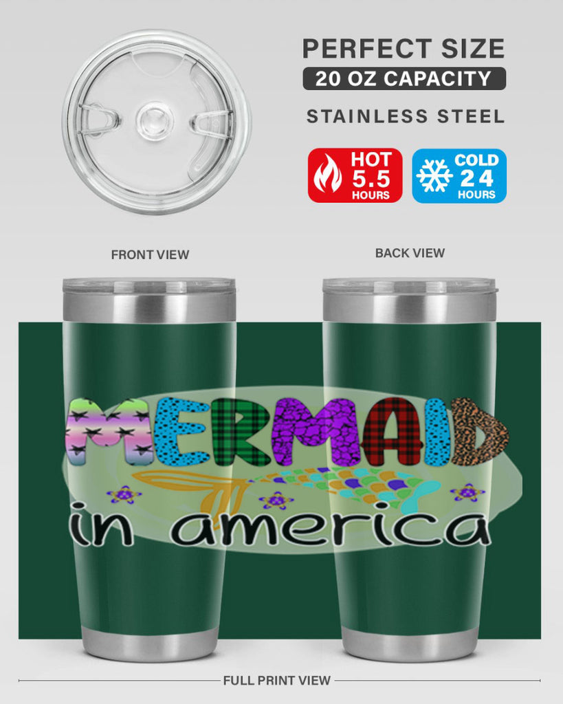 Mermaid In America 419#- mermaid- Tumbler