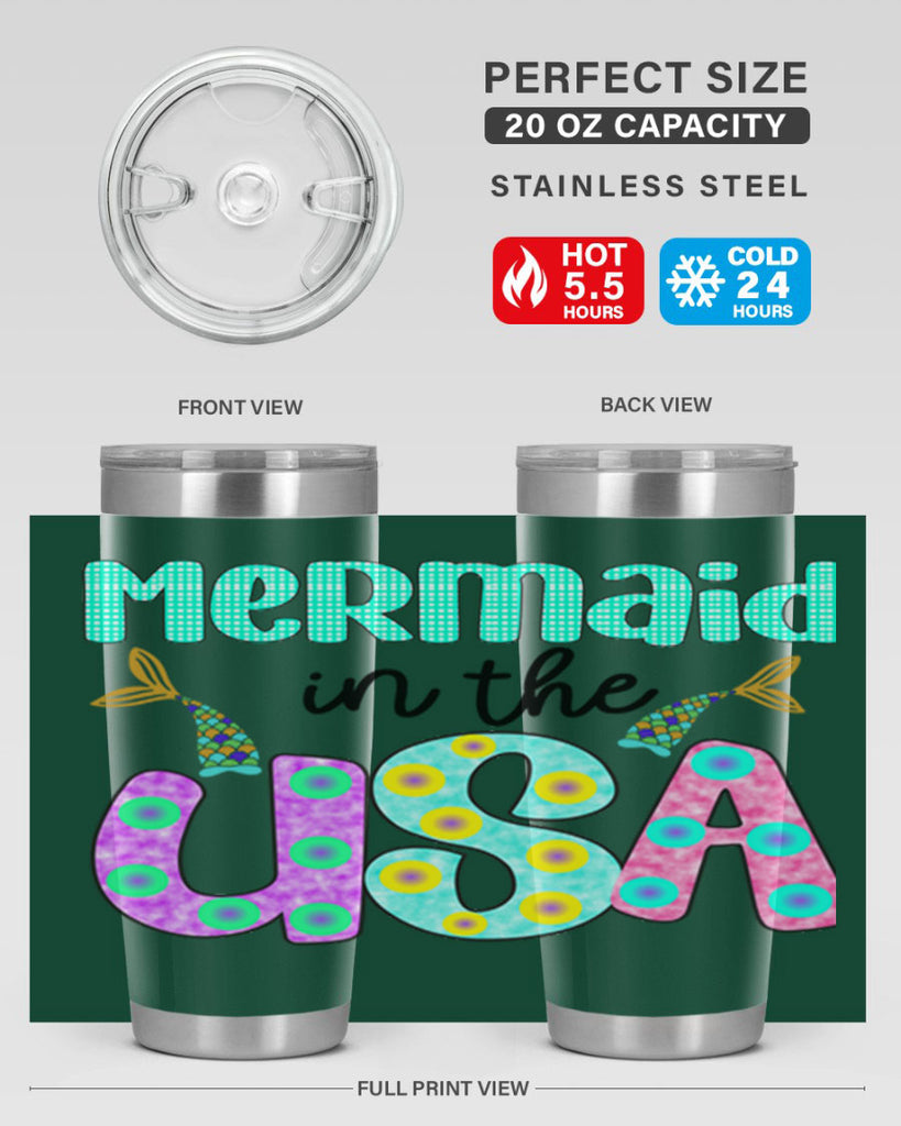 Mermaid In The Usa 421#- mermaid- Tumbler