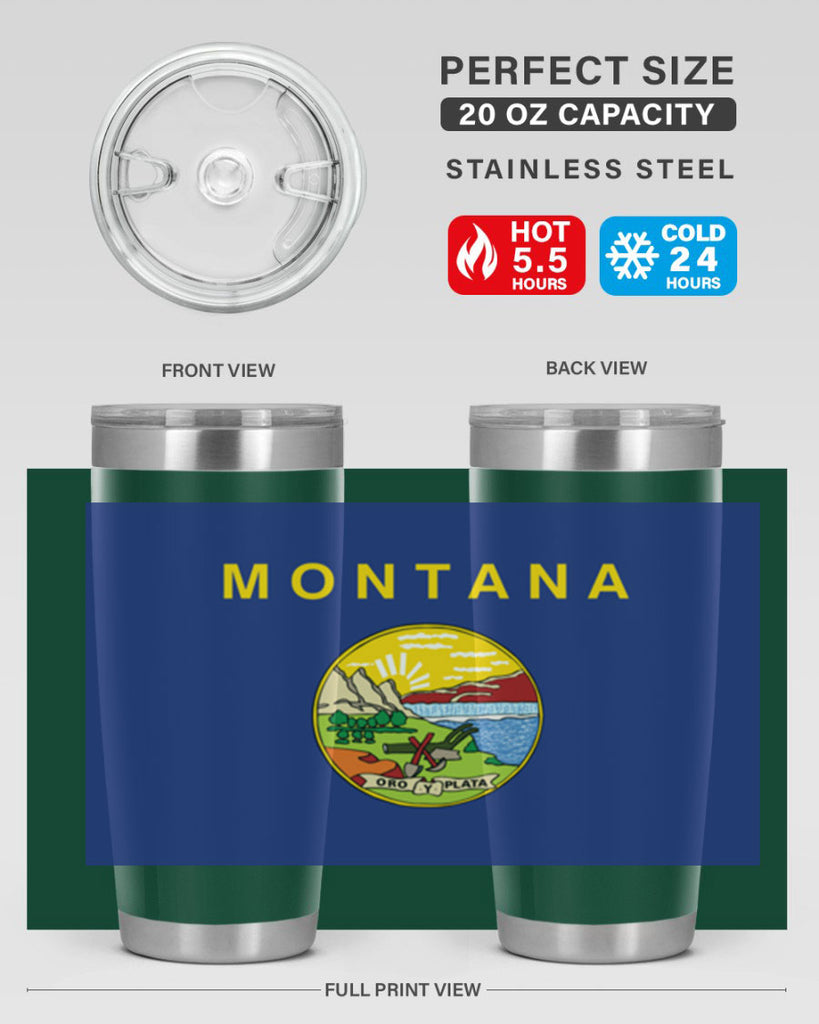 Montana 26#- Us Flags- Tumbler