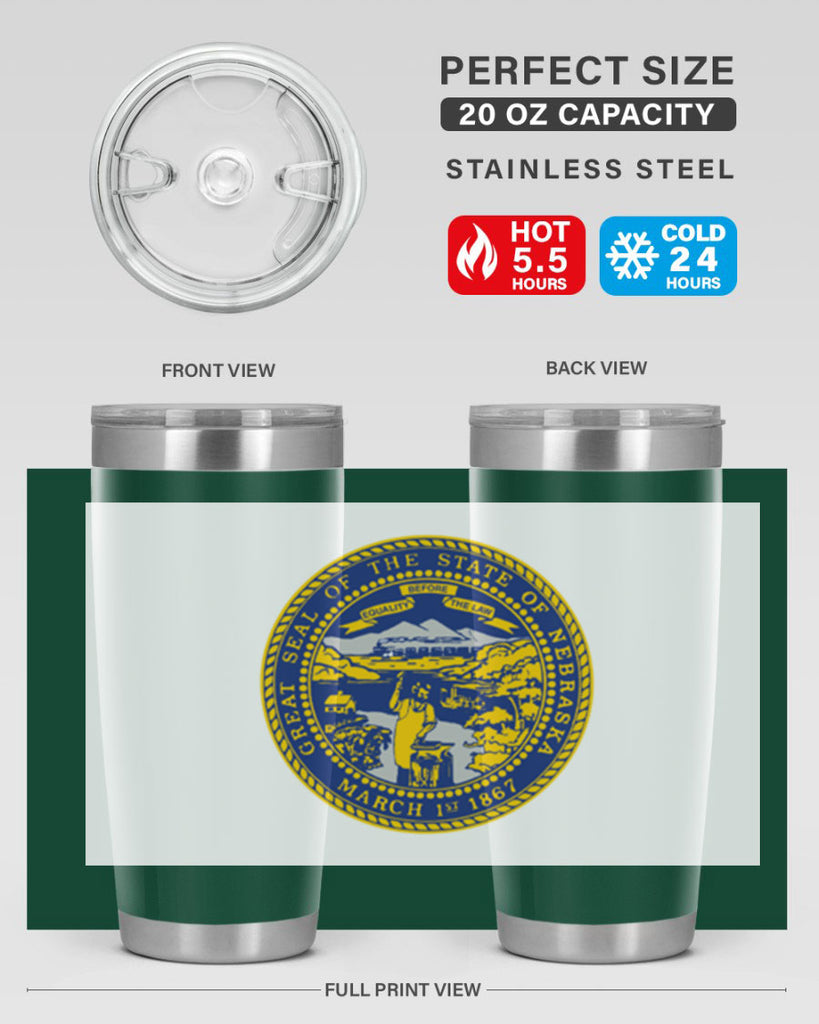 Nebraska 25#- Us Flags- Tumbler