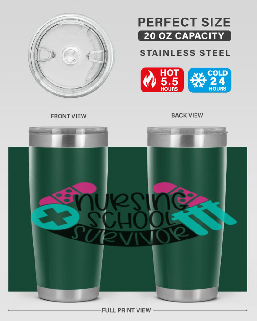 Nursing School Survivor Style Style 64#- nurse- tumbler