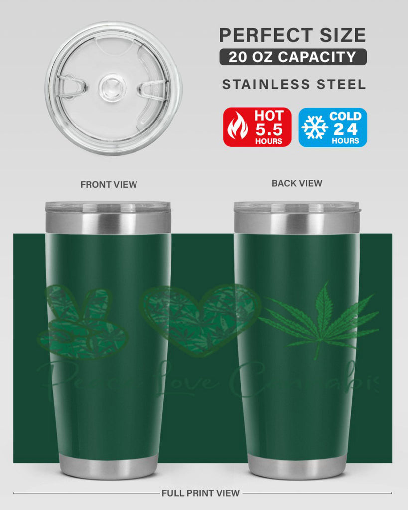 Peace Love Cannabis Sublimation 217#- marijuana- Tumbler