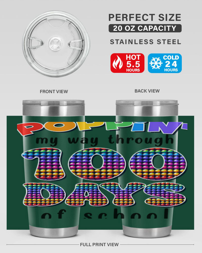 Poppin My Way Through 100 53#- 100 days of school- Tumbler