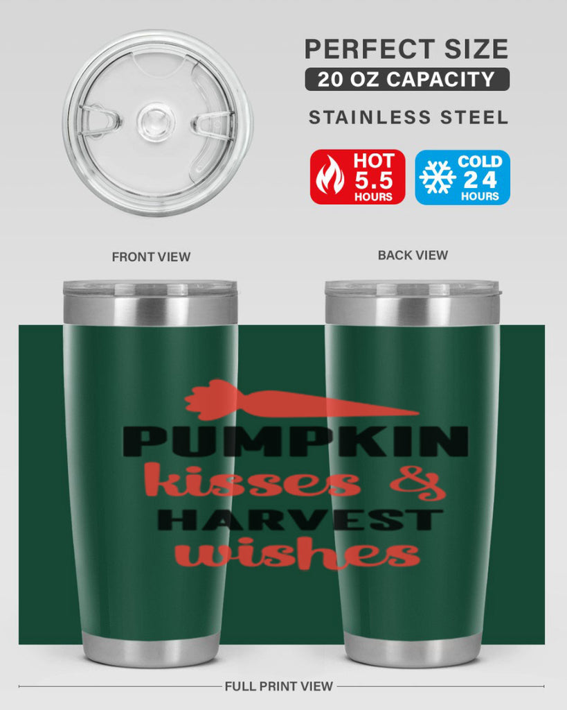 Pumpkin kisses harvest wishes 524#- fall- Tumbler