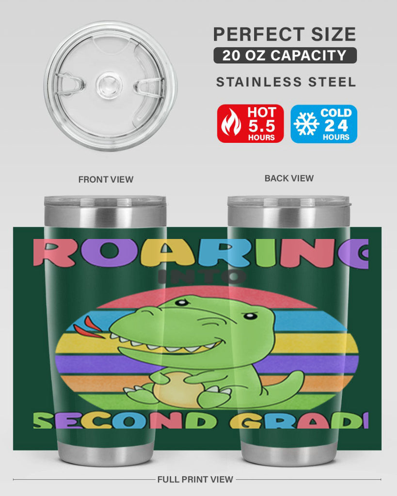 Roaring to 2nd Grade Trex 23#- second grade- Tumbler