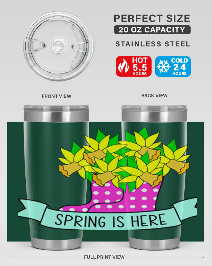 Spring is here daffodil rainboots442#- spring- Tumbler
