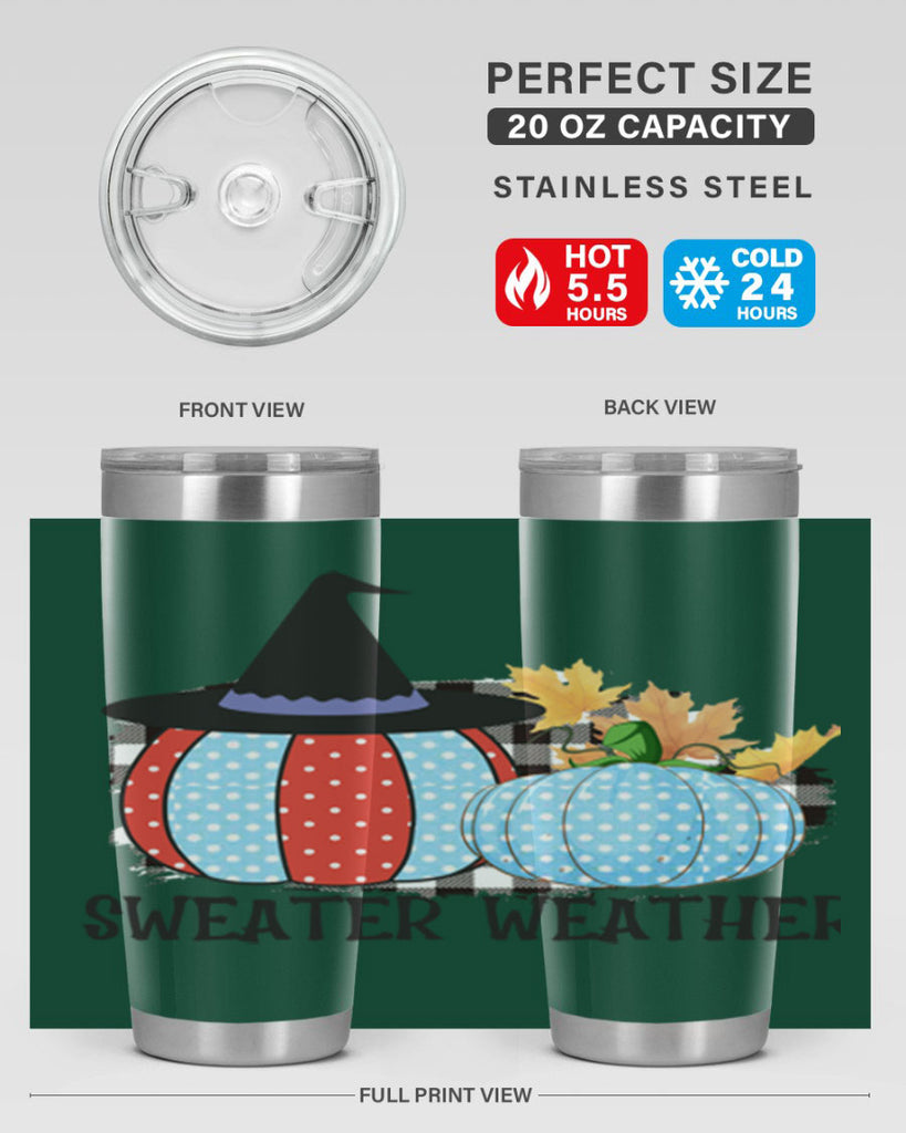 Sweater Weather Pumpkin Gnome 586#- fall- Tumbler