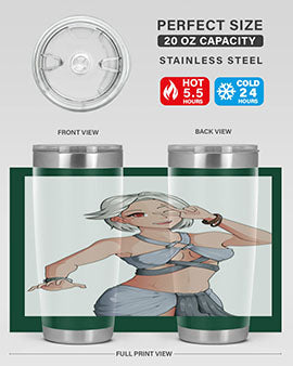White hair girl wearing summer outfit 40#- anime- Tumbler