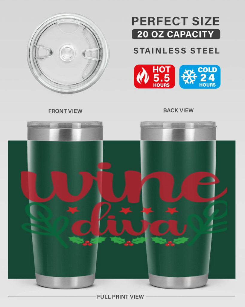 Wine Diva 482#- winter- Tumbler