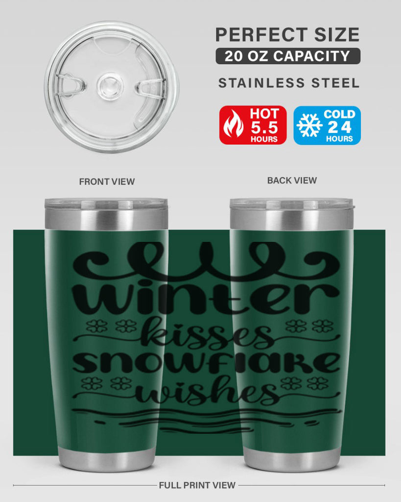 Winter Kisses Snowflake Wishes 562#- winter- Tumbler