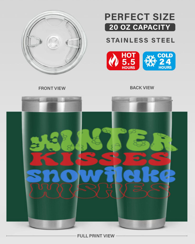 Winter kisses snowflake wishes 520#- winter- Tumbler