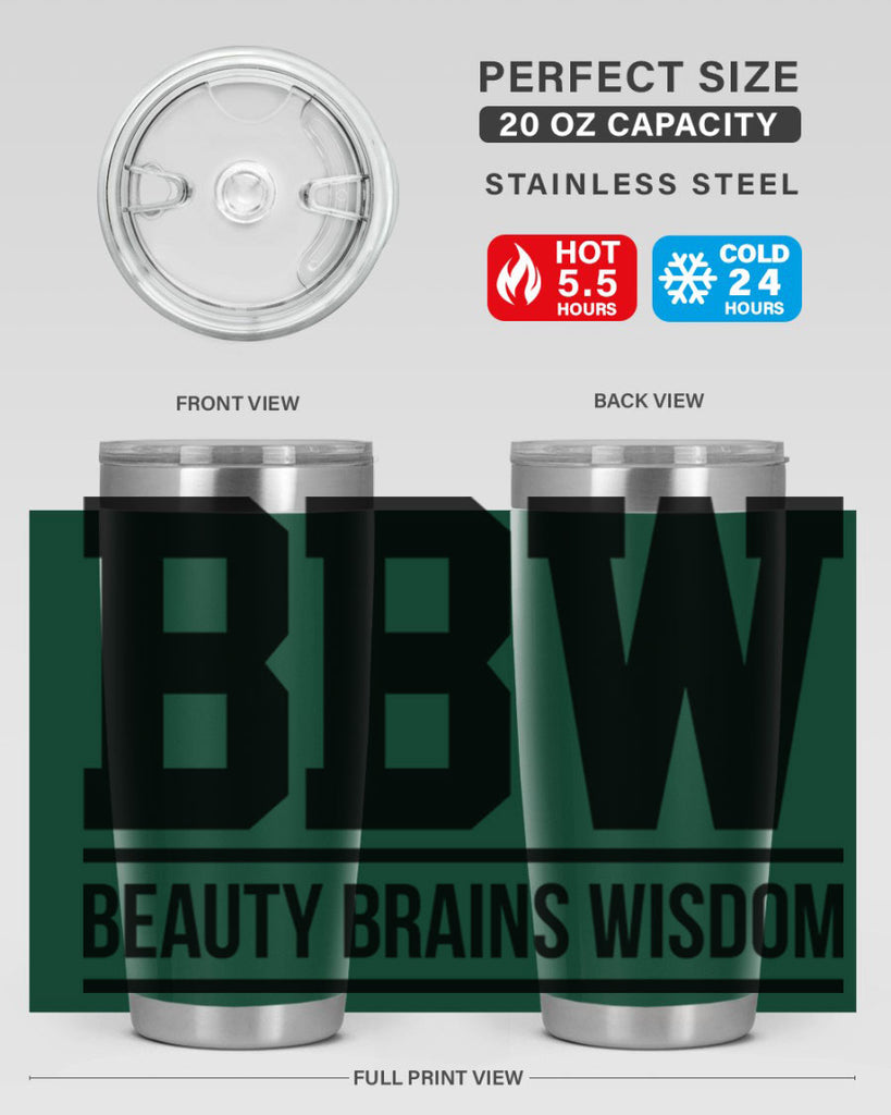 bbw beauty brains wisdom 263#- black words phrases- Cotton Tank