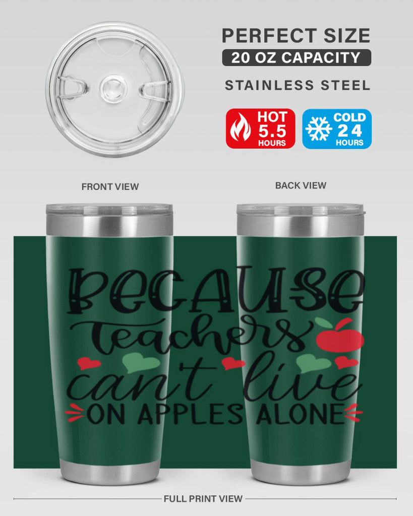 because teachers cant live on apples alone Style 192#- teacher- tumbler