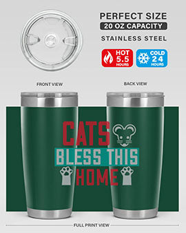 cats bless this home Style 36#- cat- Tumbler