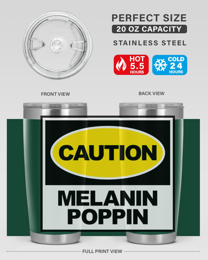 caution melanin poppin 188#- black words phrases- Cotton Tank