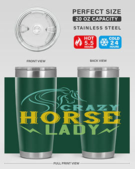 crazy horse lady Style 10#- horse- Tumbler