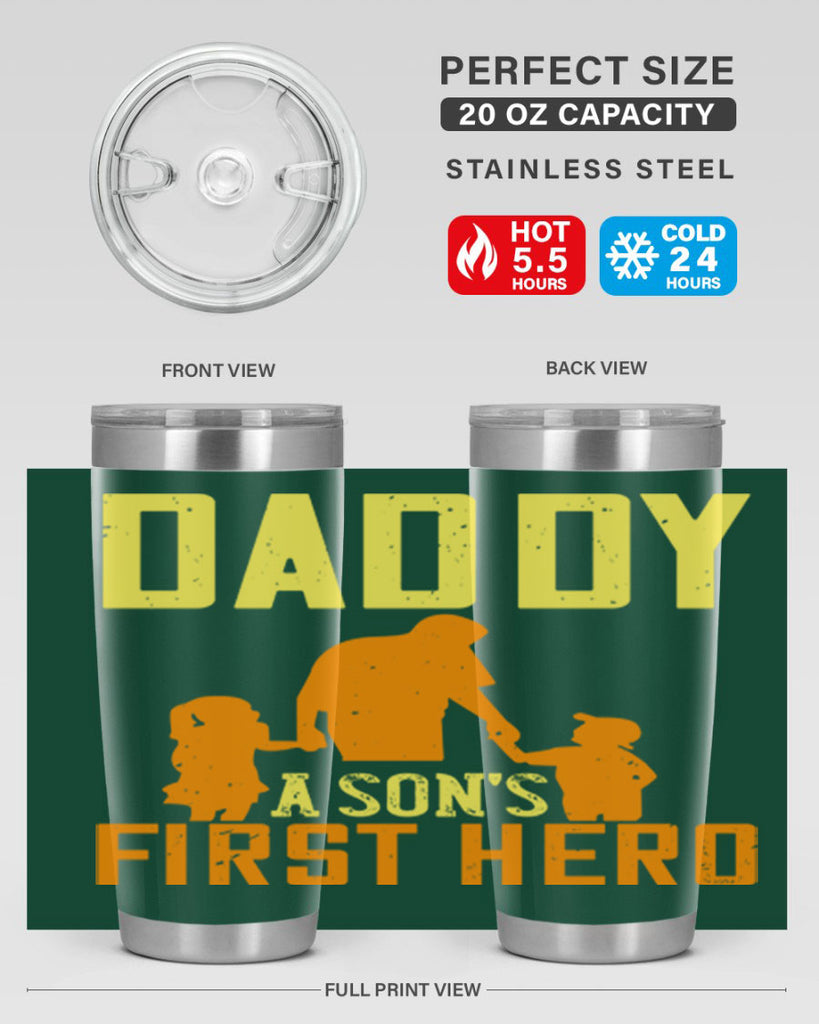 daddy a sons first hero 249#- fathers day- Tumbler