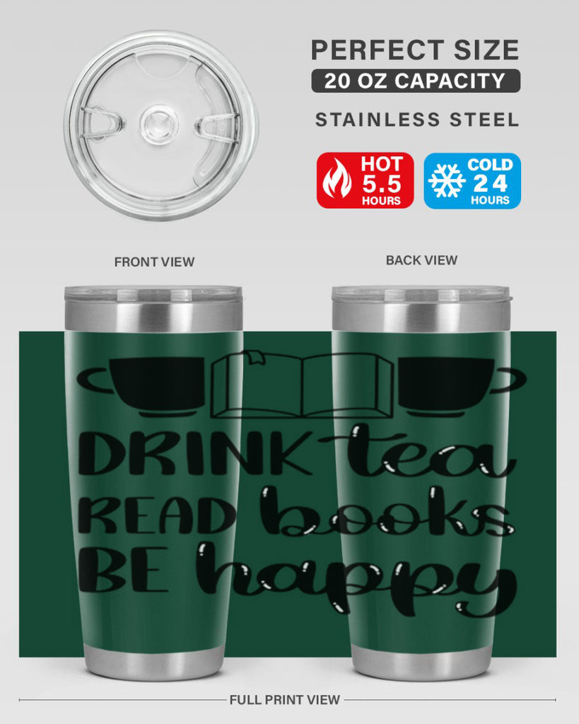 drink tea read books be happy 42#- reading- Tumbler